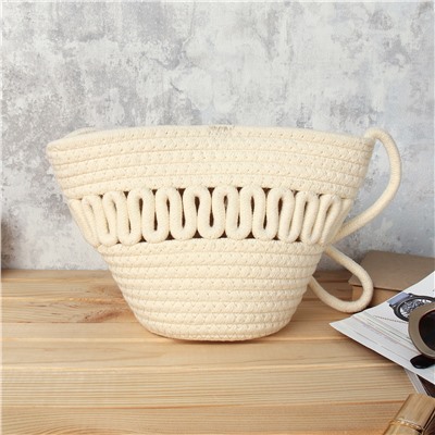 Сумка плетеная 21x15x9 / DW-12 /уп 30/100/бежевая