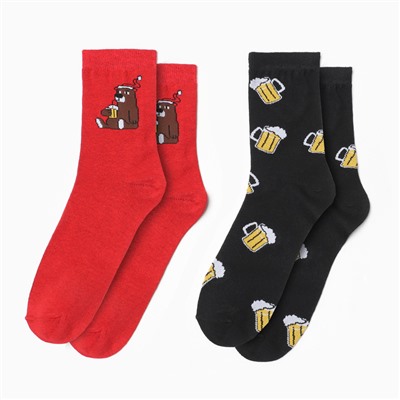 Носки мужские новогодние KAFTAN «Готов праздновать» 2 пары, размер 41-44 (27-29 см)