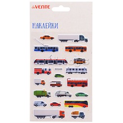Наклейки мягкие "Транспорт" размер карточки 10x15 см, puff, объемные, многоразовые
