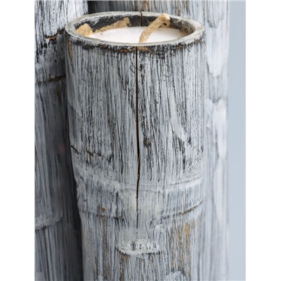 УЦЕНКА Свеча в бамбуке тройная, 15×13×30 см, 100 мл, цв. серый