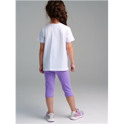 Комплект трикотажный для девочек: брюки (легинсы укороченные), фуфайка (футболка)