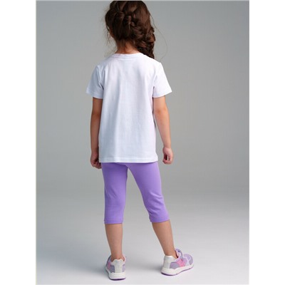 Комплект трикотажный для девочек: брюки (легинсы укороченные), фуфайка (футболка)