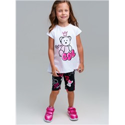 Комплект трикотажный для девочек: брюки (легинсы укороченные), фуфайка (футболка)