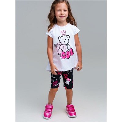 Комплект трикотажный для девочек: брюки (легинсы укороченные), фуфайка (футболка)