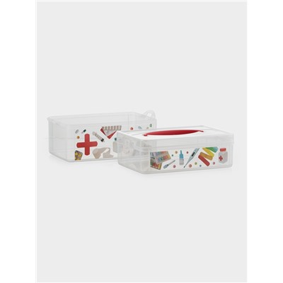 УЦЕНКА Коробка для хранения "multi box" 2 секции, 245х160х165 мм МИКС