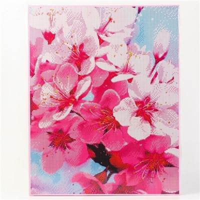 Алмазная вышивка полное заполнение «Цветы Вишни», на раме, 40×50 см