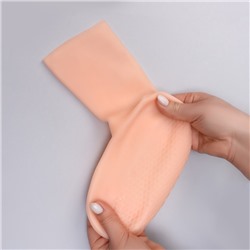 Носочки для педикюра, высокие, силиконовые, универсальный размер, 21×19 см, бежевые