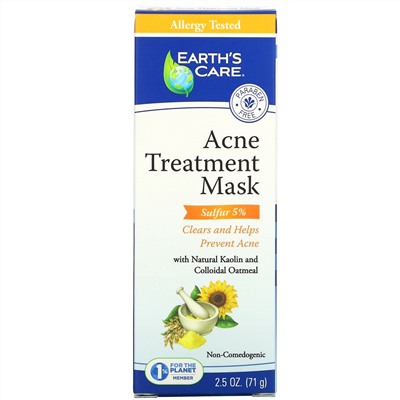 Earth's Care, маска для борьбы с акне, 71 г (2,5 унции)