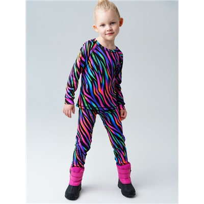 Термокомплект трикот. для девочек: фуфайка (футболка) с длин. рук, брюки