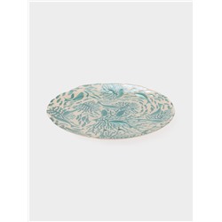 Блюдо для подачи «Дельмар. Кораллы», d=33 см, стекло, бирюзовое