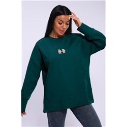 Худи женское с разрезами по бокам 003 (Изумрудный)