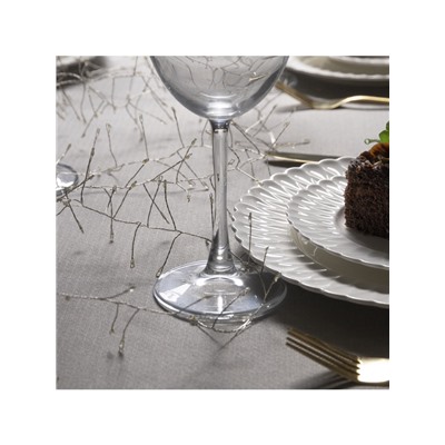 Гирлянда «Мишура» 6 м роса, IP20, серебристая нить, 480 LED, свечение тёплое белое, 12 В