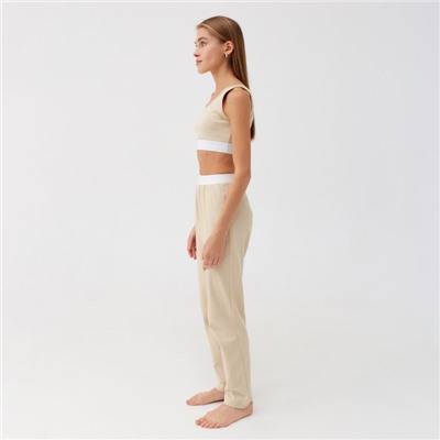 Брюки домашние женские MINAKU: Home collection, бежевые, размер 42