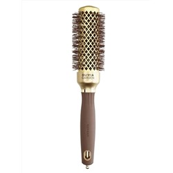 Olivia Garden Термобрашинг для укладки волос / Expert Blowout Shine Wavy Bristles Gold & Brown, 35 мм, коричневый