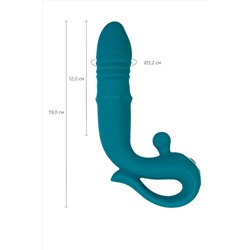 Зеленый вибратор с функцией Up Down и стимулирующим кольцом Mija - 19 см.
