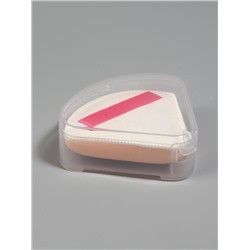 Спонж для макияжа, с держателем, d=5 см, в футляре, треугольный, бежевый