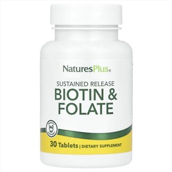 Nature's Plus, Биотин и фолиевая кислота, 30 таблеток
