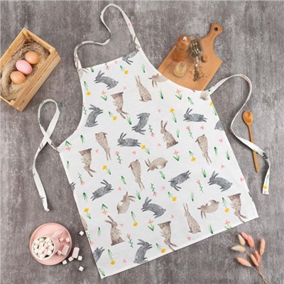 Фартук кухонный «Доляна» Fluffy bunnies, 60×70 см, 100% хлопок, 164 г/м²