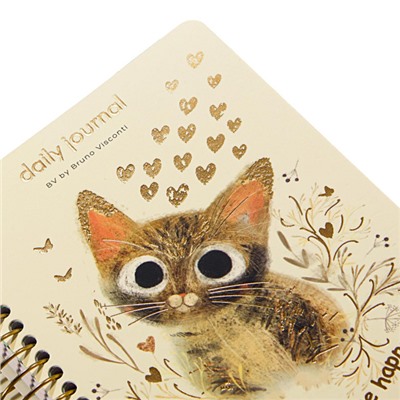 Ежедневник недатированный А6 272 стр. на спирали "КОТИКИ ПРИНОСЯТ СЧАСТЬЕ" 3-703/07 Bruno Visconti
