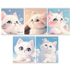 Тетрадь  48л клетка "Милый пушистый/Cute Fluffy" мат.лам с эффектом мокрый шелк ТК489656 Listoff