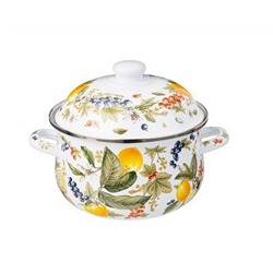 Кастрюля 2,8л 20*12см, эмаль ФРУКТОВАЯ КОРЗИНА