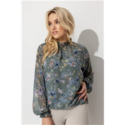 Блузка шифон женская  7016/50/Оливковый