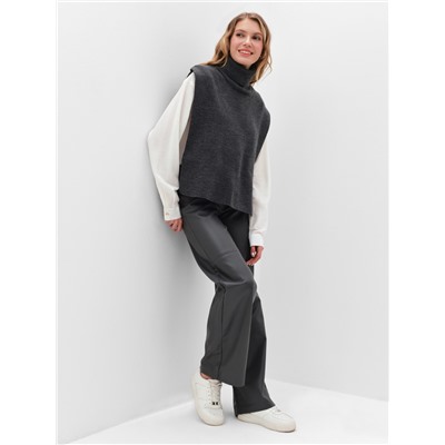 Джемпер - пончо женский MINAKU: Casual collection, светло-серый, размер 46