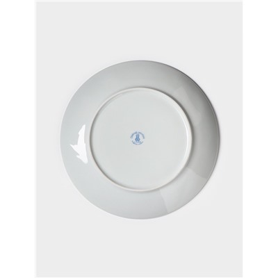 Тарелка новогодняя Добрушский завод «Зимний лес», d=24 см, фарфор, синяя