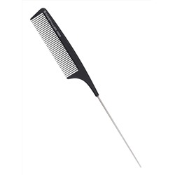 Kristaller Профессиональный гребень для волос с металлическим хвостиком 0912, карбон, черный, 24 см 25313