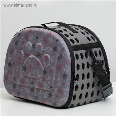 Складная сумка - переноска, 43.5×28×33 см, с отдельным входом, материал EVA, серая