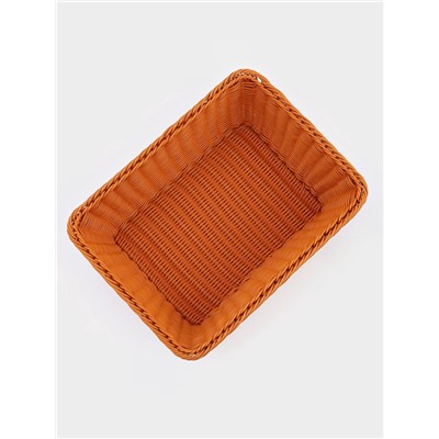 Корзина для продуктов Доляна, 40×30×15 см, пластик, плетёная, коричневая