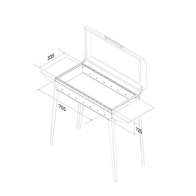 Мангал «Классика 750К» МКЛ 750К, 2 мм, 86×40×87 см