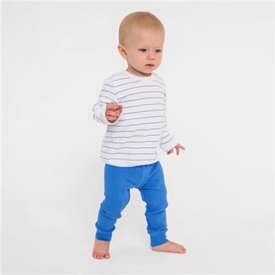 Лонгслив детский MINAKU: Basic Line BABY, рост 62-68 см, белый/синий