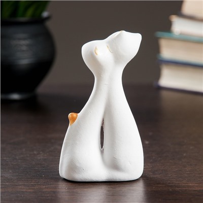 Фигурка керамика «Коты влюбленные», белые, 3×6.5×12 см