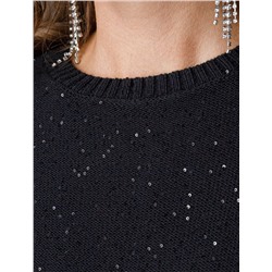 Платье вязаное из хлопковой пряжи с пайетками