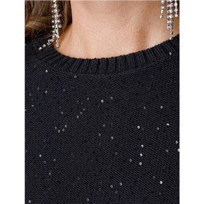 Платье вязаное из хлопковой пряжи с пайетками
