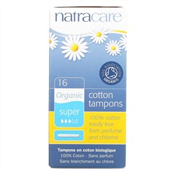 Natracare, Тампоны из органического хлопка, Супер, 16 тампонов