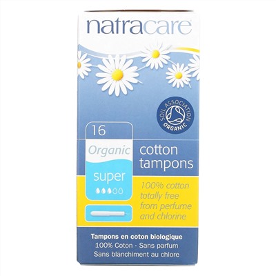 Natracare, Тампоны из органического хлопка, Супер, 16 тампонов