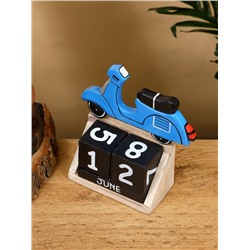 Календарь настольный «Мопед», 14×5.5×14 см, дерево, синий