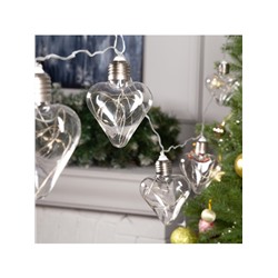 Гирлянда «Нить» 3 м с насадками «Лампочки сердца», IP20, прозрачная нить, 80 LED, свечение мульти, 8 режимов, 220 В