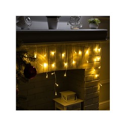 Гирлянда «Бахрома» 3×0.5 м, IP20, прозрачная нить, 80 LED, свечение тёплое белое, 8 режимов, 220 В