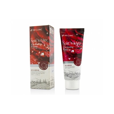 3W Clinic Пенка для умывания с розовой водой - Rose water foam cleansing, 100мл