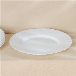 Тарелки Luminarc TRIANON, d=25 см, обеденные, набор 6 шт., стеклокерамика, белые