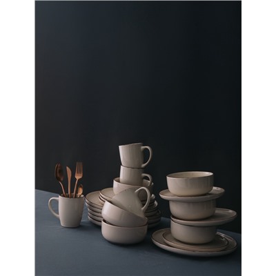 Тарелка Доляна «Альпийский крем», d=27 см, керамика, бежевая