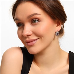 Серьги ювелирная бижутерия коллекция "Дубай", покрытие посеребрение, встака: фианиты, цвет: фиолетовый, арт.216.229