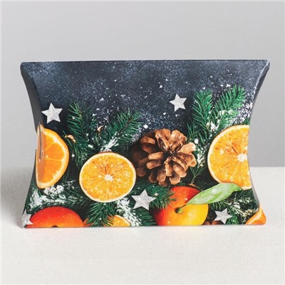 Коробка подарочная новогодняя складная «Мандариновое настроение», 11×8×2 см, Новый год