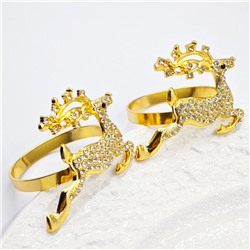 Кольцо для салфеток "Сияющий Олень" металл со стразами, 1 штука