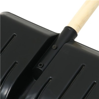 Лопата для уборки снега, пластиковый ковш 410×440 мм, оцинкованная планка, деревянный черенок, «Метель»