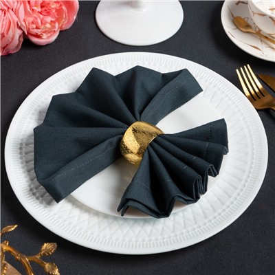 Набор салфеток с декоративными кольцами Grey pleasure, 40×40 см - 2 шт., 100% хлопок, саржа 190 г/м²