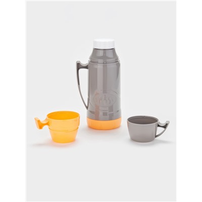 Термос 1 л, 11×31 см, со стеклянной колбой, пластик, жёлтый